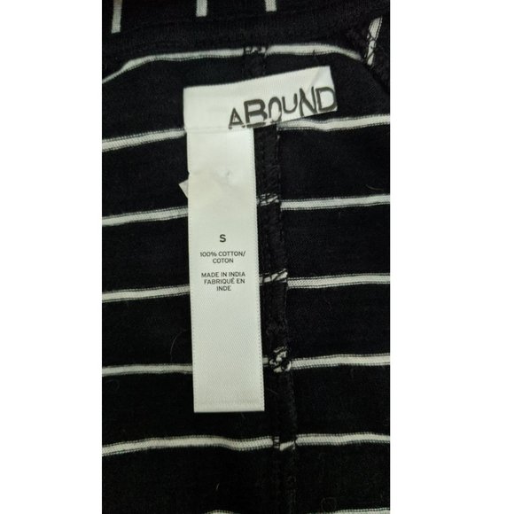 Black and White Striped Cardigan Small Long Cotton - Picture 4 of 5